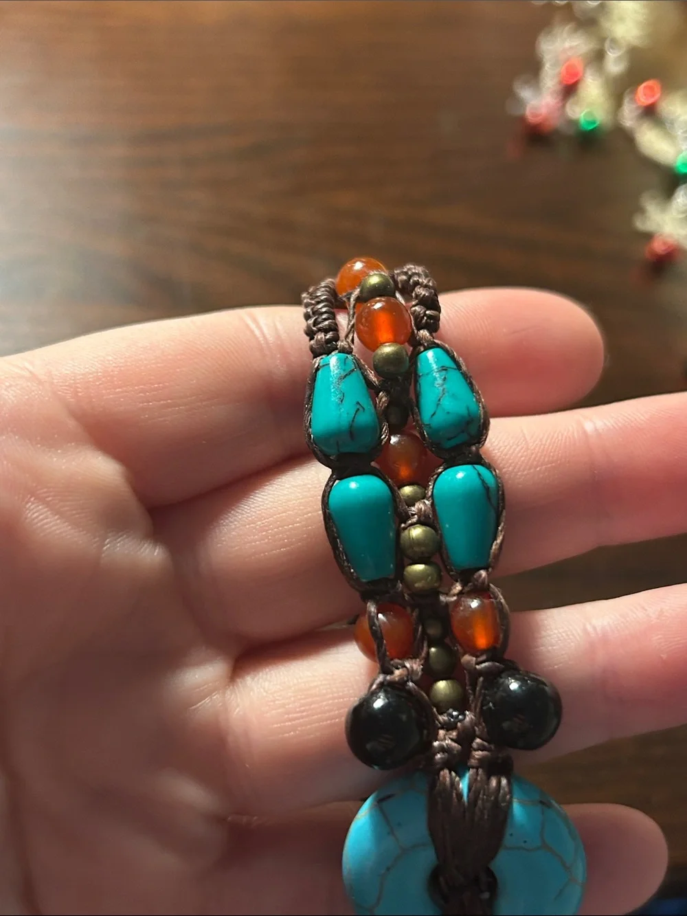 Handcrafted Turquoise style Bead Macrame Bracelet